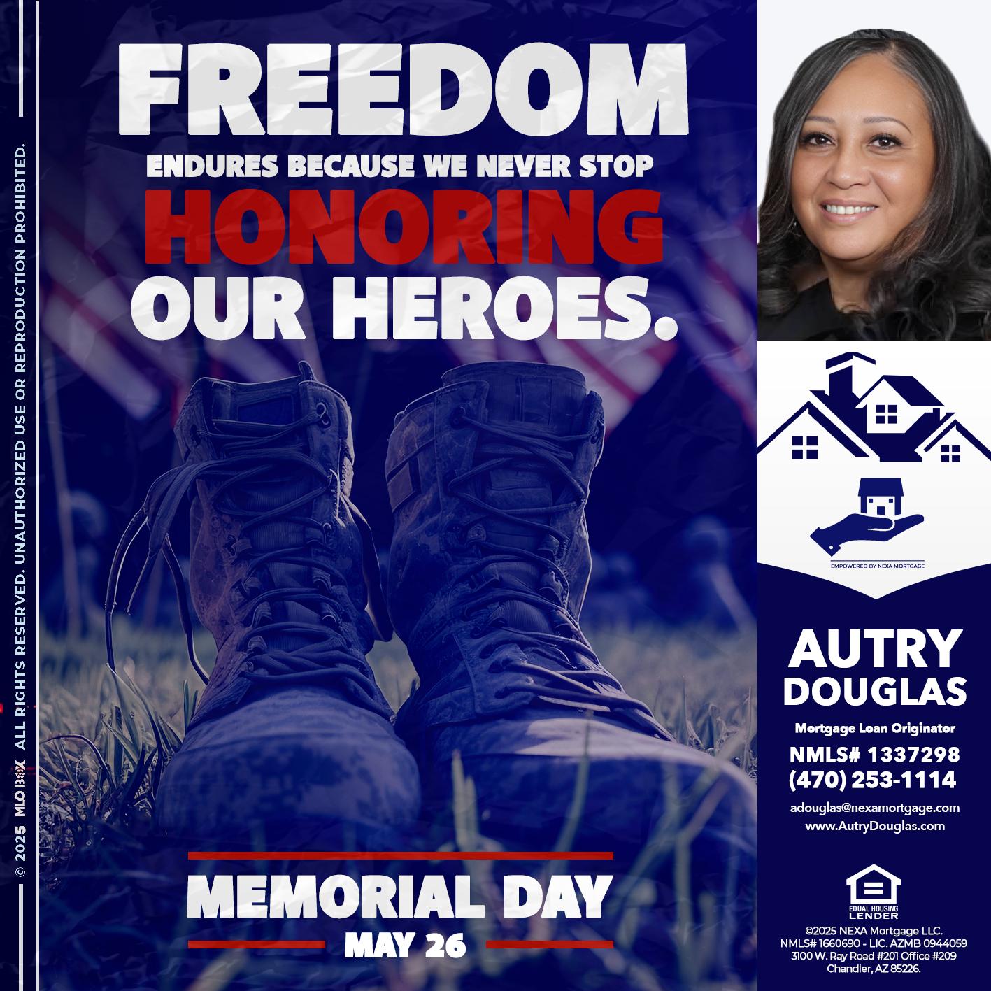 Memorial Day - Autry Douglas -Mortgage Loan Originator