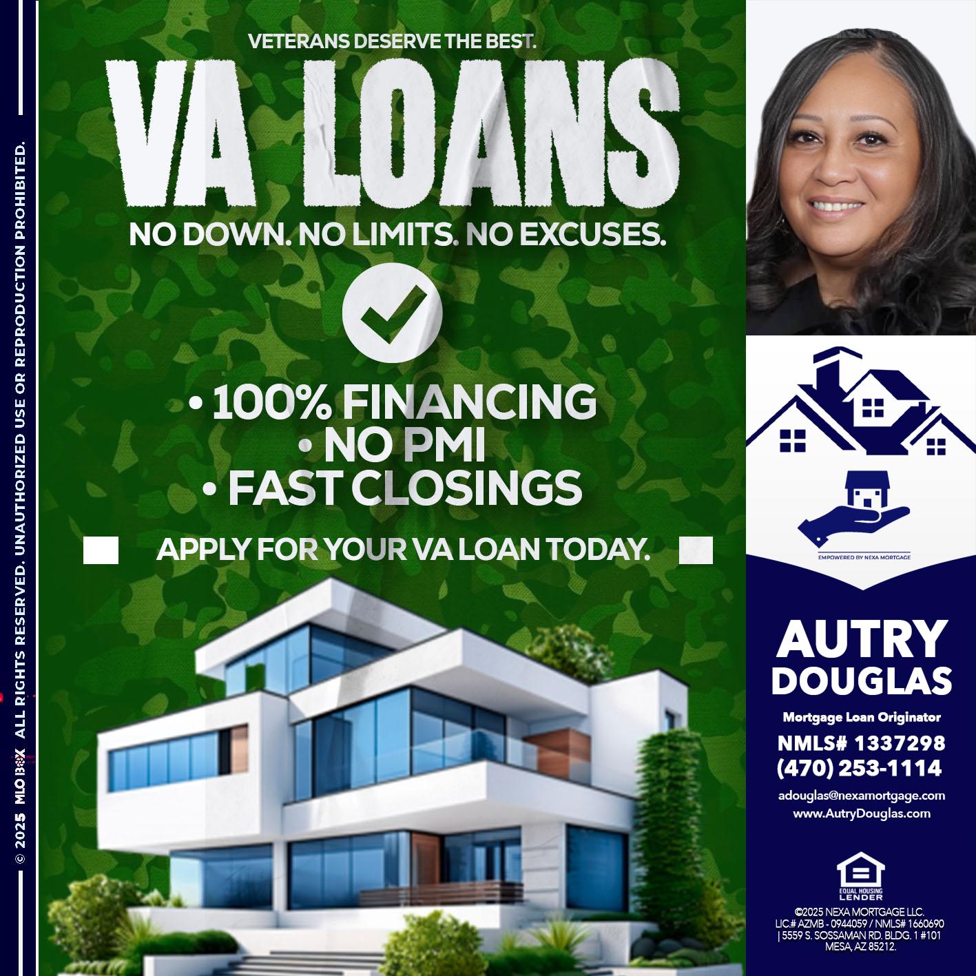 VA LOANS - Autry Douglas -Mortgage Loan Originator
