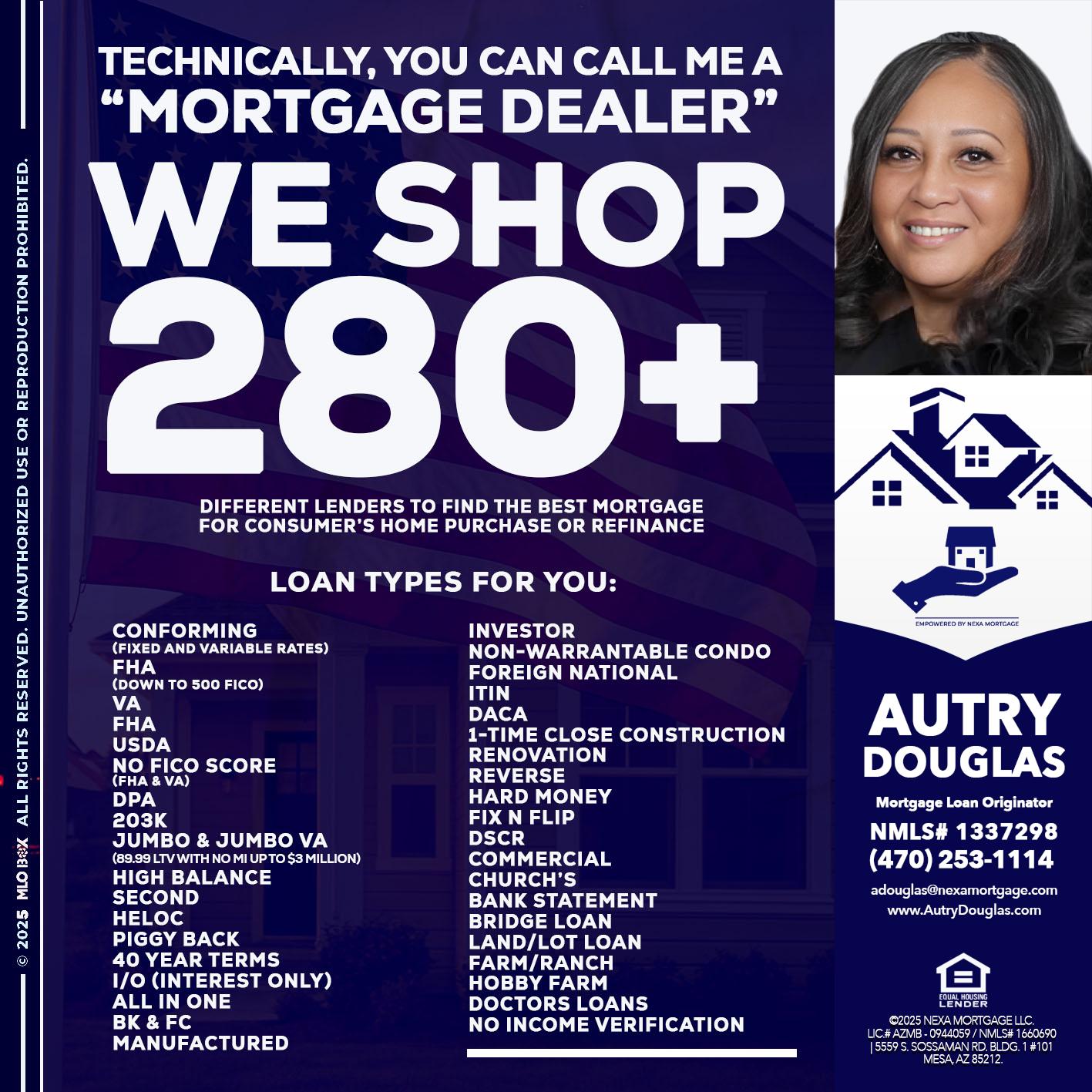 WE SHOP 280 + - Autry Douglas -Mortgage Loan Originator