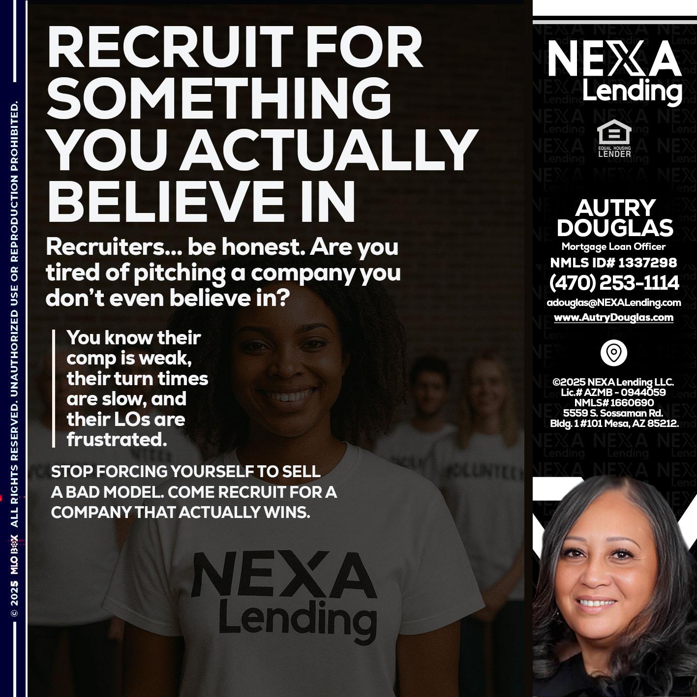 RECRUITING - Autry Douglas -Mortgage Loan Originator