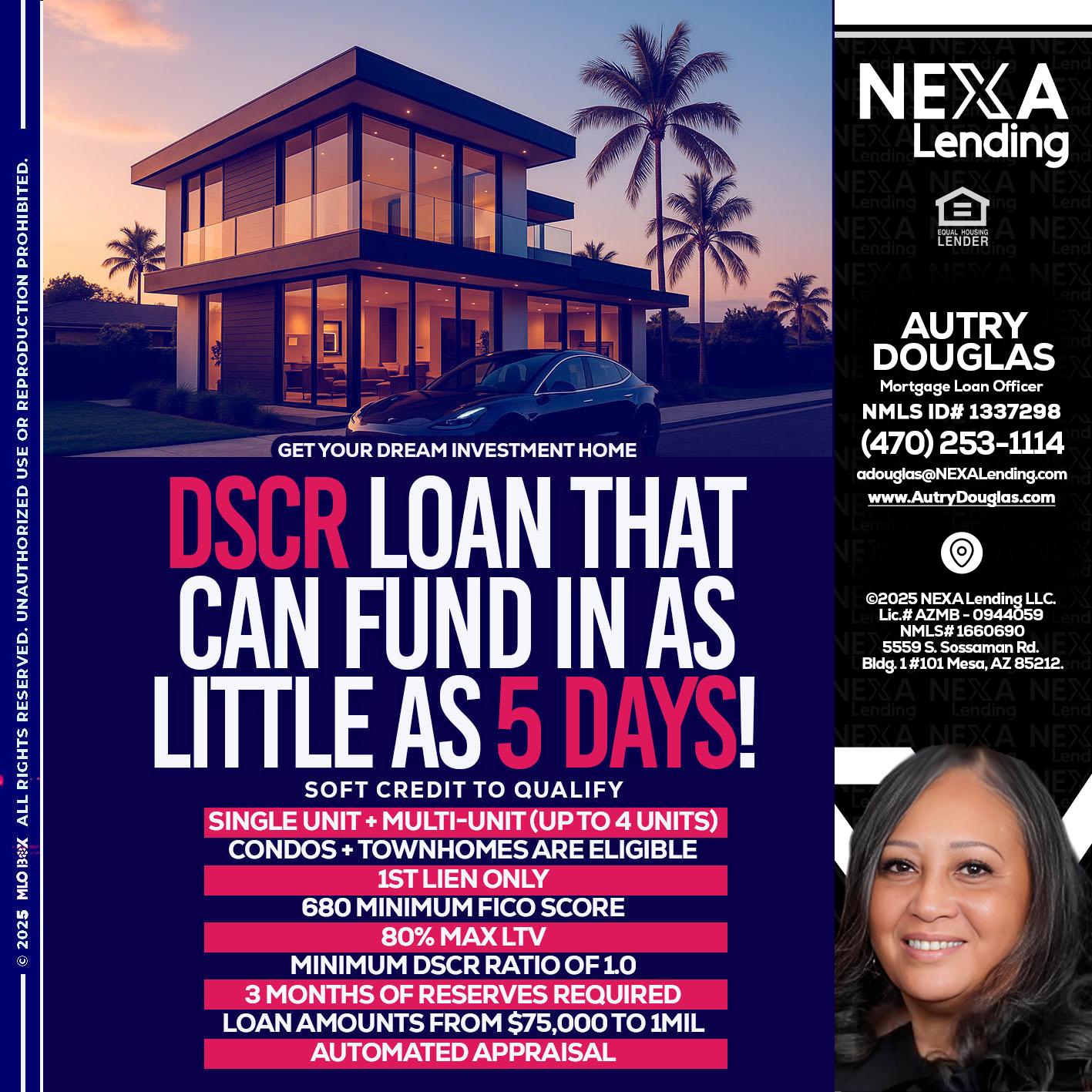 DSCR - Autry Douglas -Mortgage Loan Originator