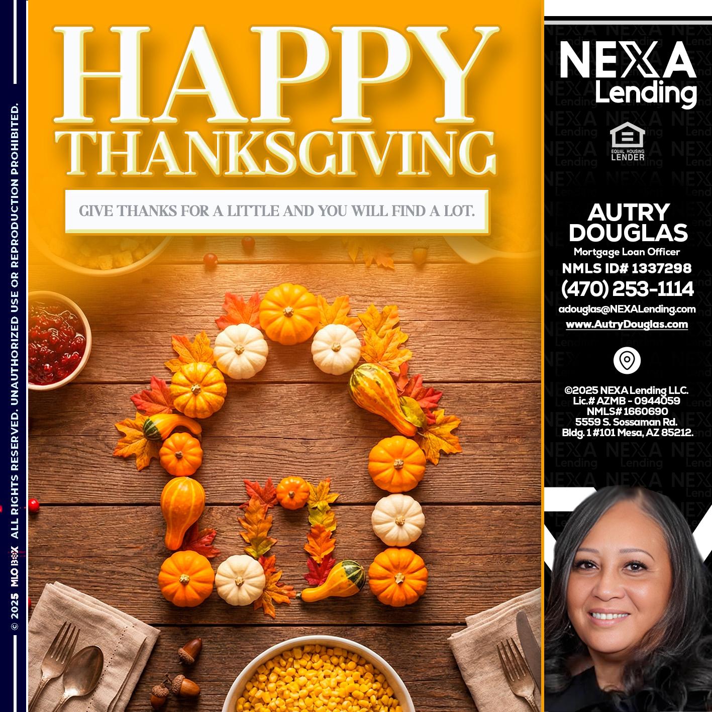HAPPY THANKSGIVING - Autry Douglas -Mortgage Loan Originator