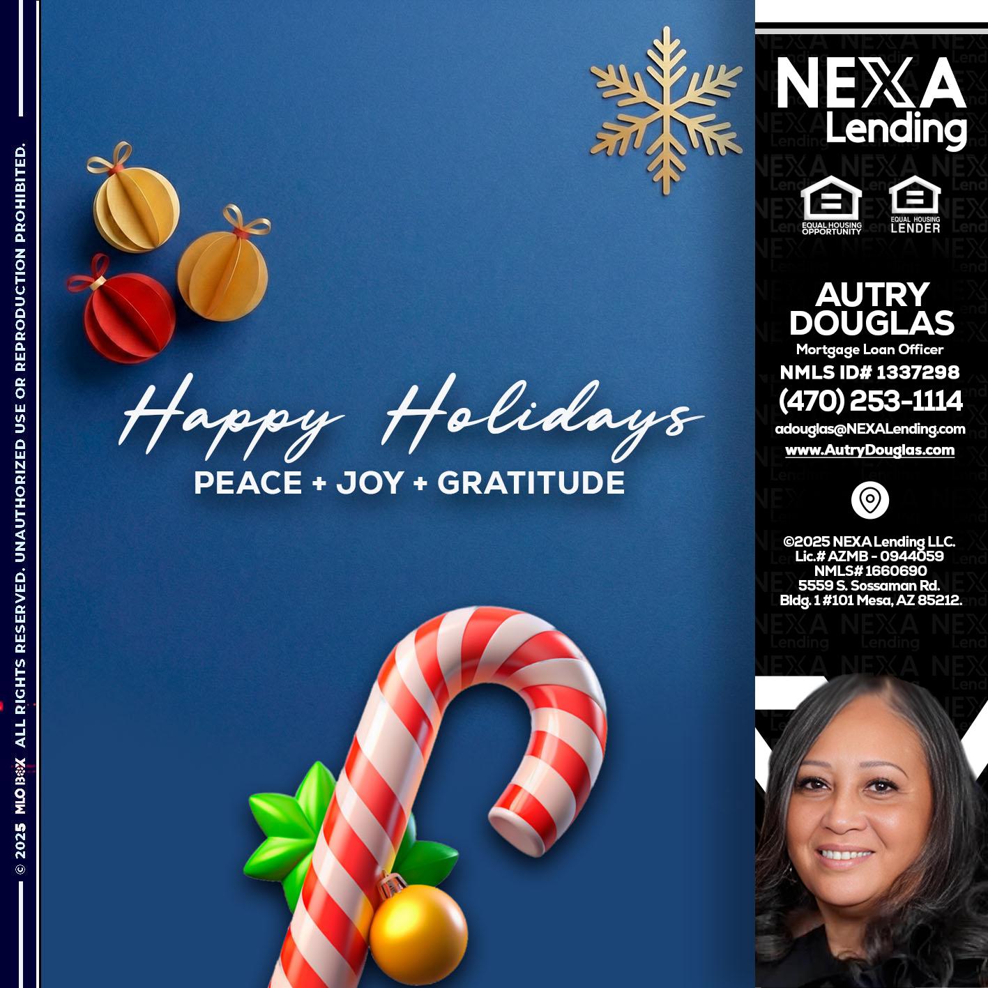 HAPPY HOLIDAYS - Autry Douglas -Mortgage Loan Originator