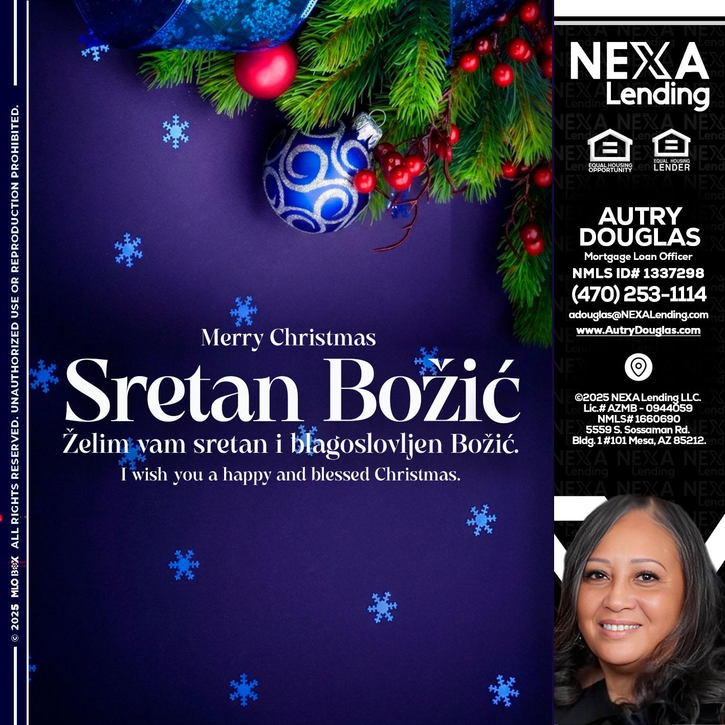 Sretan Božić - Autry Douglas -Mortgage Loan Originator