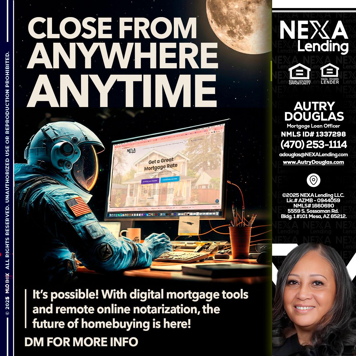 close from - Autry Douglas -Mortgage Loan Originator