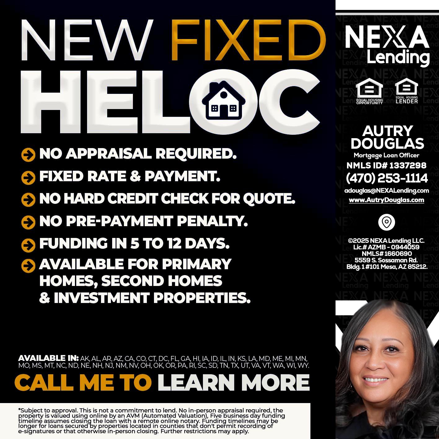 HELOC - Autry Douglas -Mortgage Loan Originator