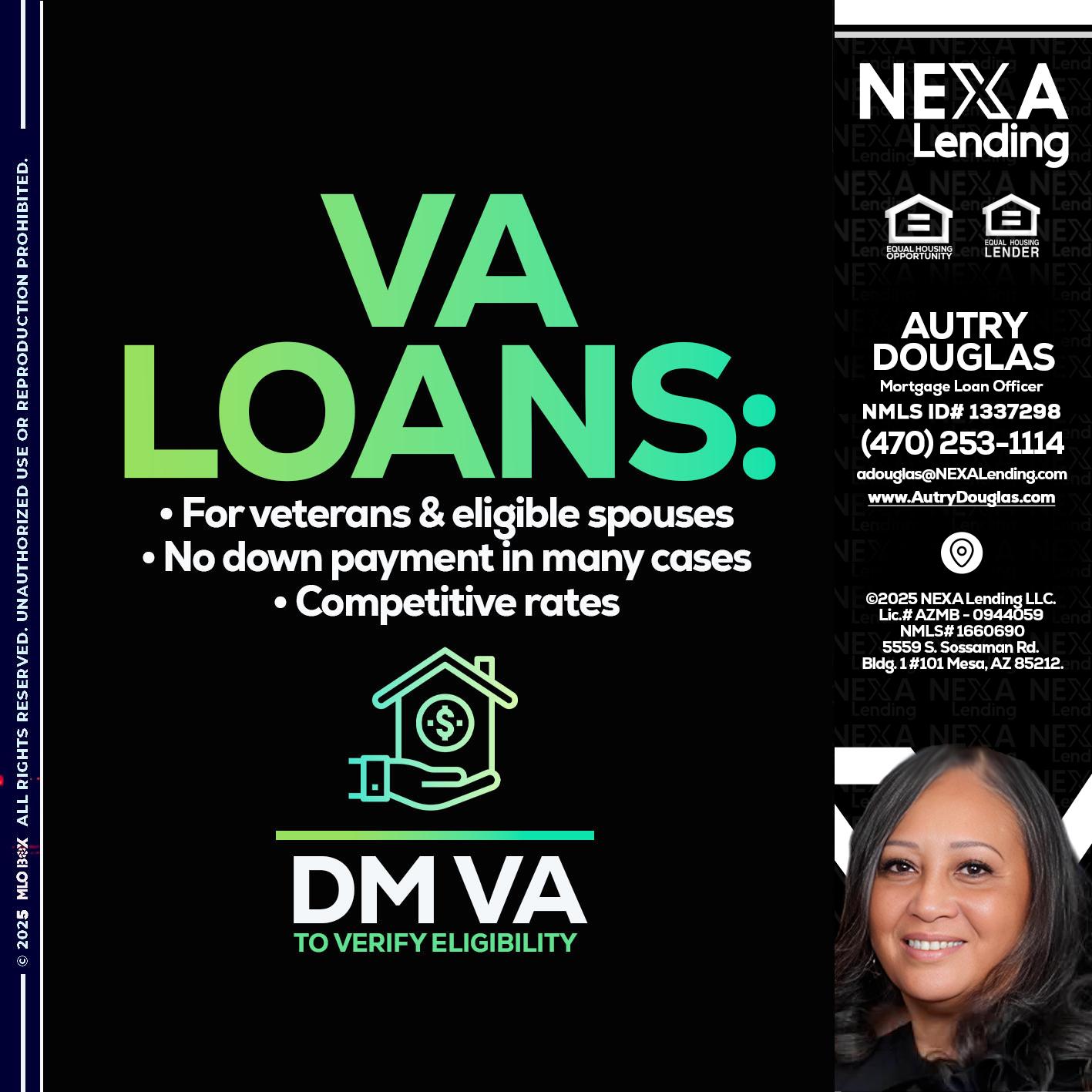 VA LOANS - Autry Douglas -Mortgage Loan Originator