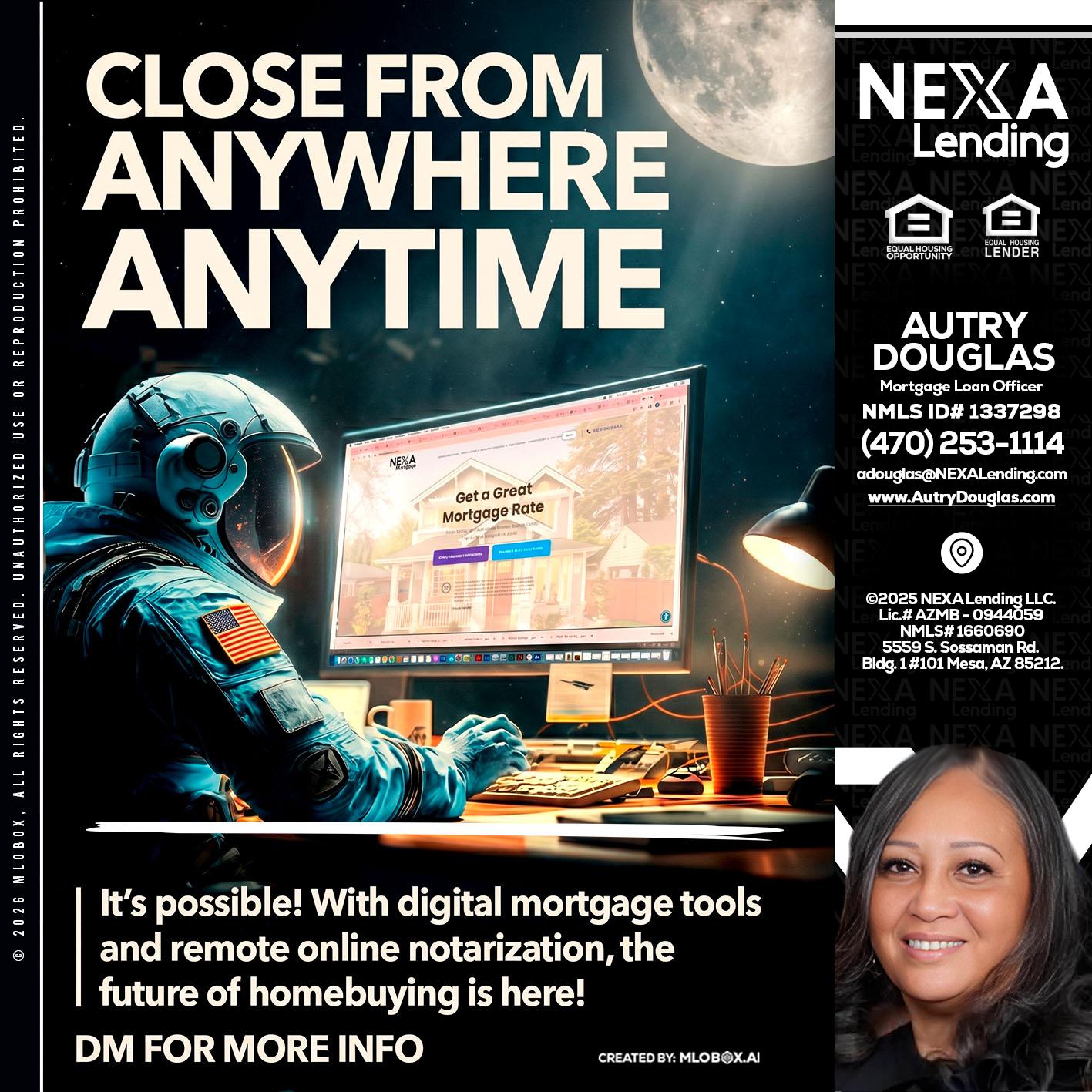 CLOSE FROM - Autry Douglas -Mortgage Loan Originator
