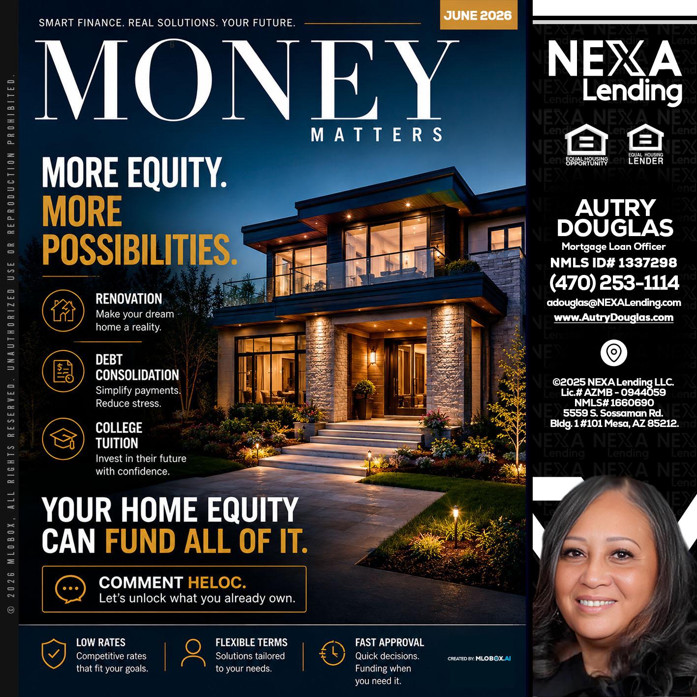 MONEY MATTERS - Autry Douglas -Mortgage Loan Originator