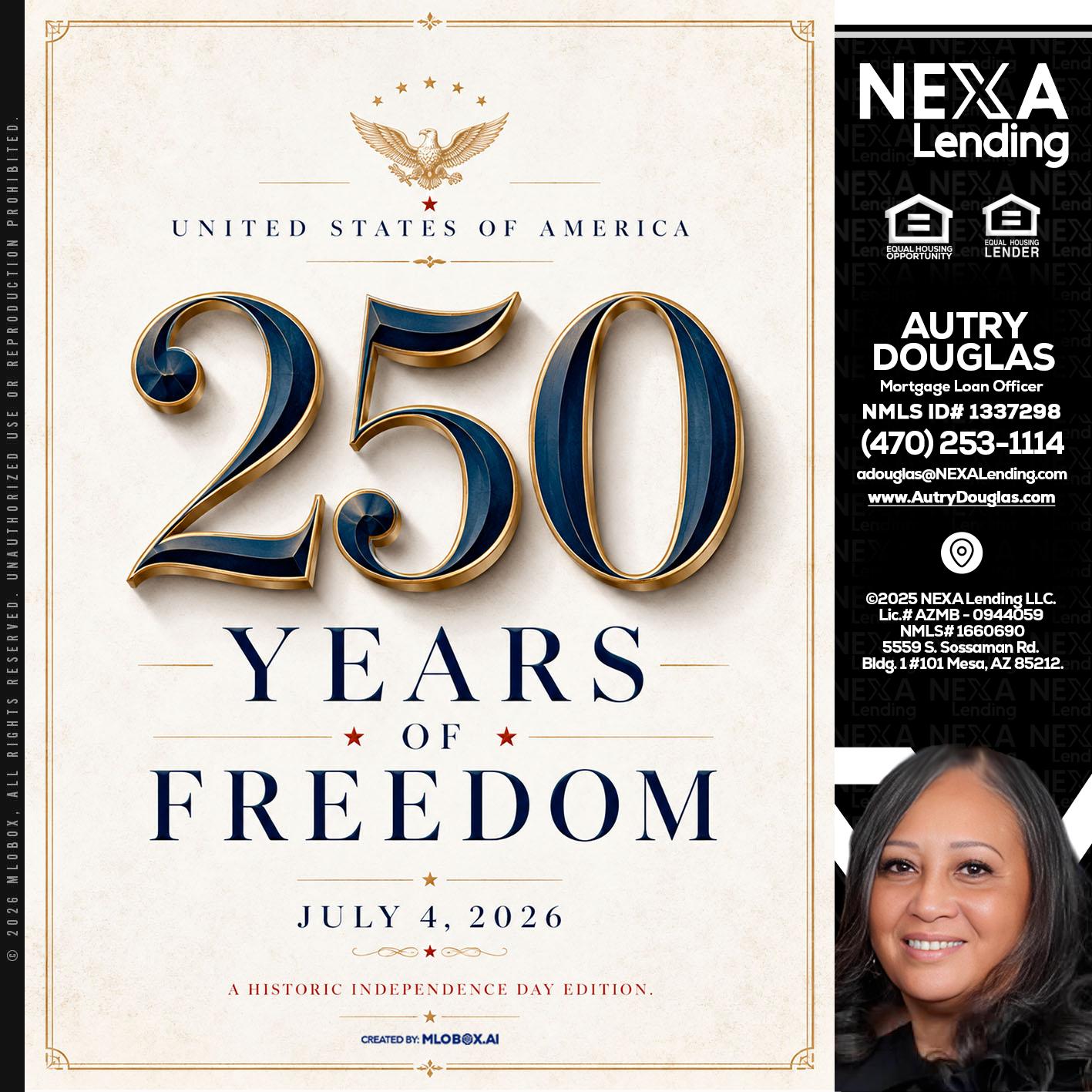 250 YEARS - Autry Douglas -Mortgage Loan Originator