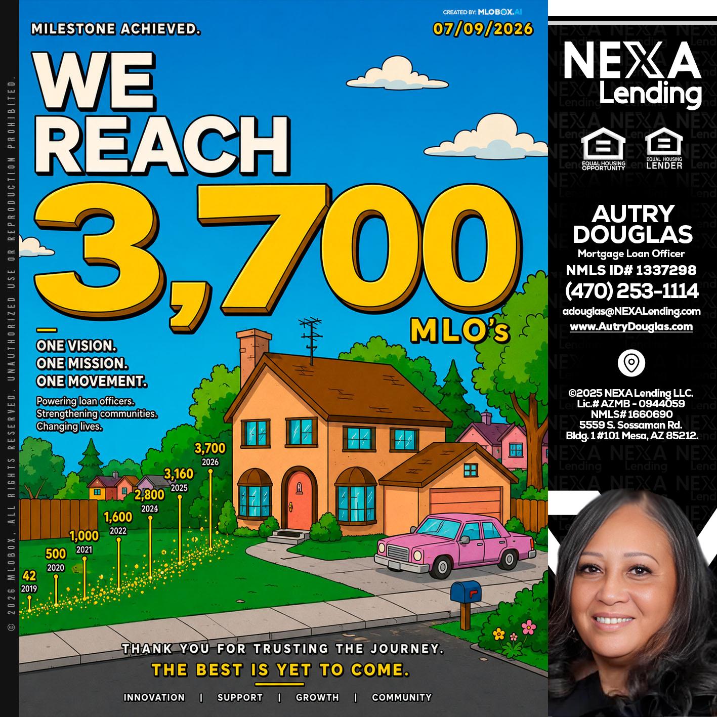 3,700 MLO's - Autry Douglas -Mortgage Loan Originator