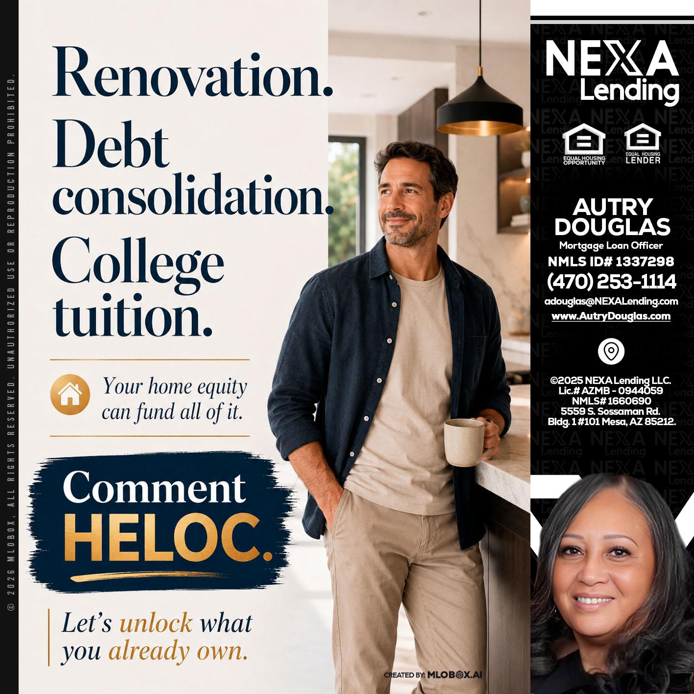 RENOVATION DEBT - Autry Douglas -Mortgage Loan Originator
