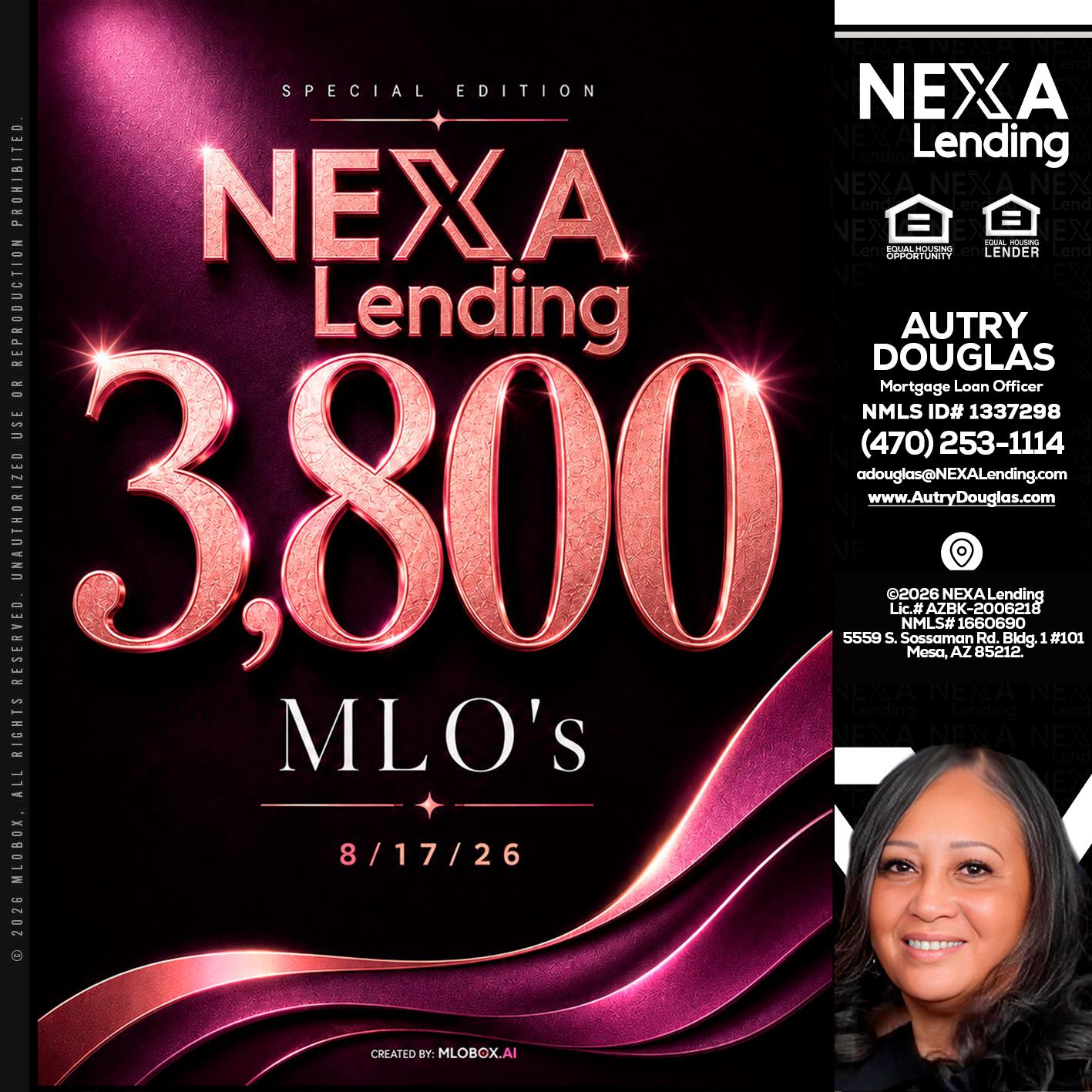 3800 MLOs - Autry Douglas -Mortgage Loan Originator